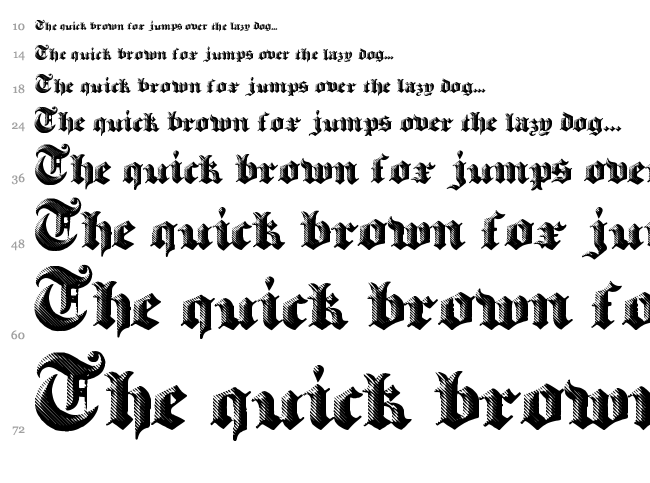 Heavy Gothik font waterfall